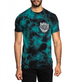 Футболка Affliction Long Road A24543 Teal Lightning Wash