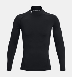 Mens Compression Long Sleeve HeatGear® Mock Black White