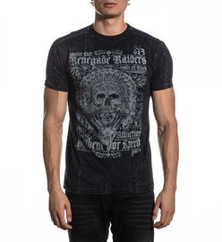 Футболка Affliction Renegade Raiders SS Tee Black Lava Wash