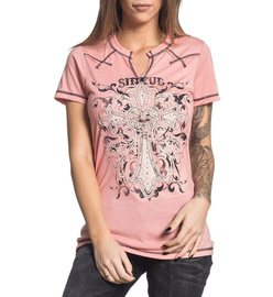 Жіноча футболка Sinful By Affliction Rosita Heaher Salmon