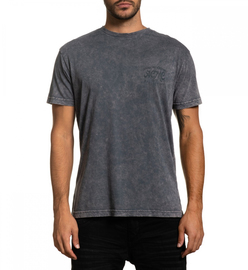 Футболка Affliction Custom Garage SS Tee Charcoal Lava Wash