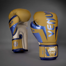 Боксерські рукавиці Venum Elite Boxing Gloves Mustard Cream Blue